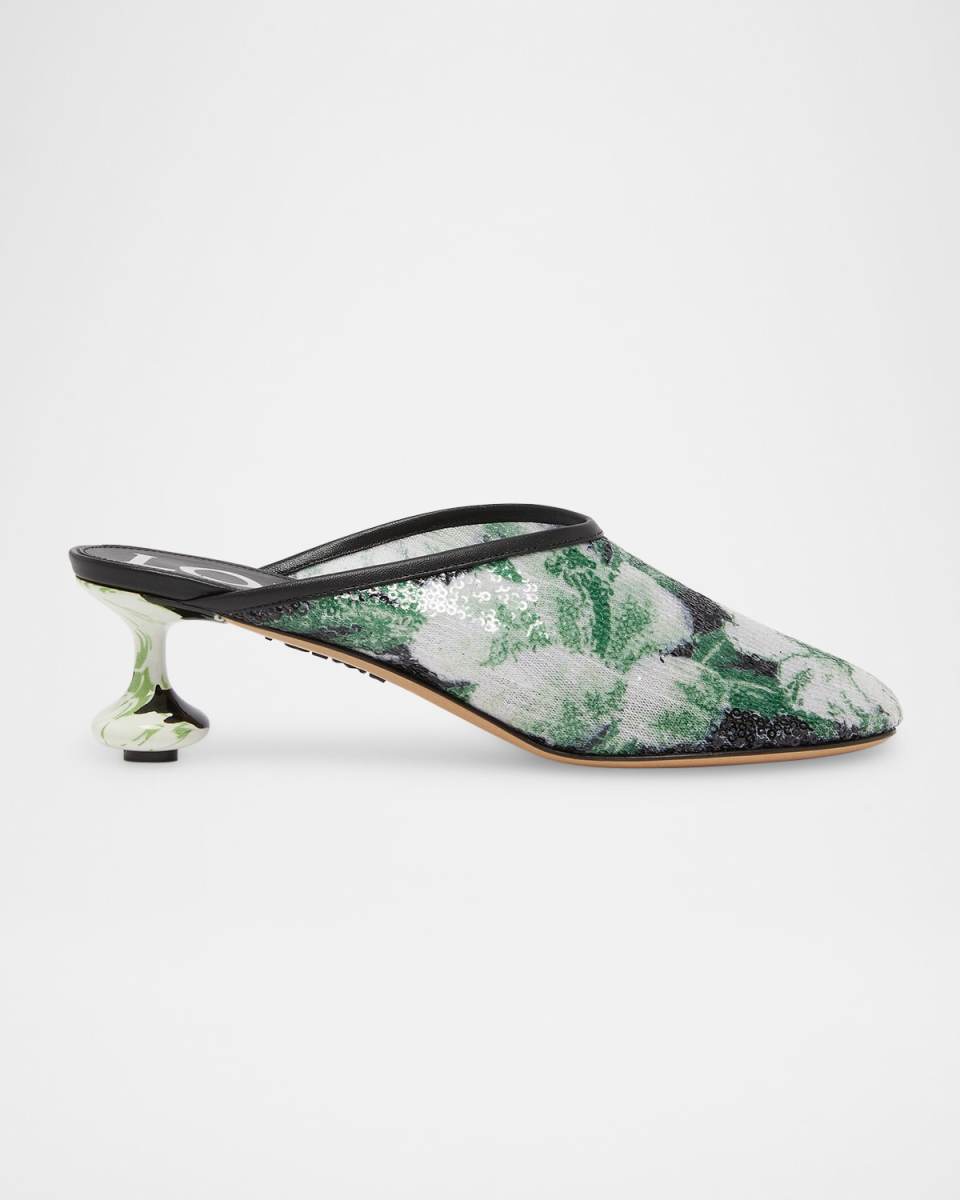 Toy Floral Sequin Mules